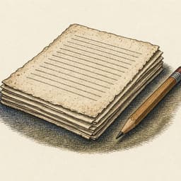 An icon of a typed manuscript and a pencil.