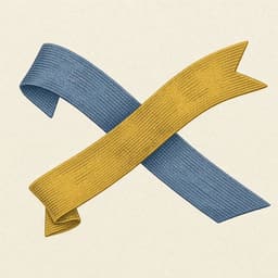 An icon of a yellow ribbon and a blue ribbon.