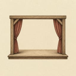 An icon of a small wooden stage frame.
