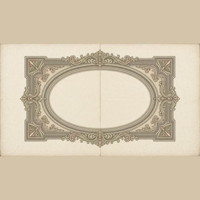 A folded period banknote with the printing left blank.