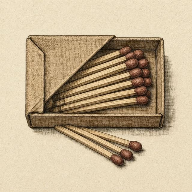A plain block of wooden matches.