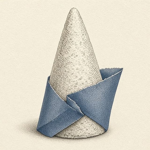 A cone of loaf sugar in blank paper.