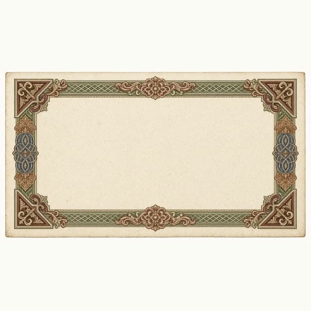 A period banknote with all lettering left blank.