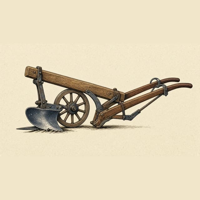 A two-furrow walking plough.